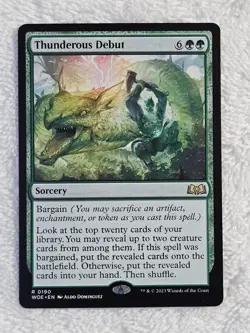 MTG Thunderous Debut - Wilds of Eldraine (WOE) #190 Magic Gathering Card Rare NM - Image 2