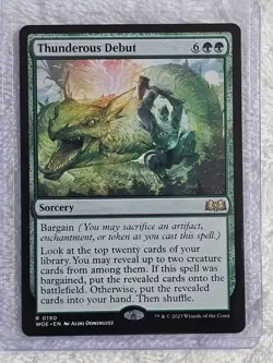 MTG Thunderous Debut - Wilds of Eldraine (WOE) #190 Magic Gathering Card Rare NM - Image 4