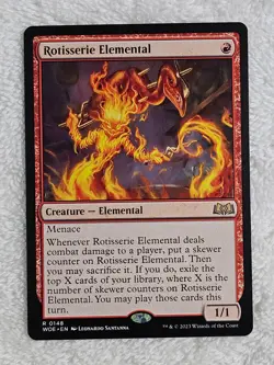 MTG Rotisserie Elemental - Wilds of Eldraine (WOE) #148 Magic Card Rare NM - Image 1