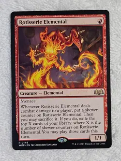 MTG Rotisserie Elemental - Wilds of Eldraine (WOE) #148 Magic Card Rare NM - Image 2