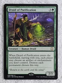 MTG Druid of Purification #39 Adventures in the Forgotten Realms Card Rare NM - Image 1