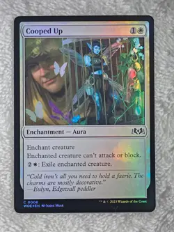 MTG Cooped Up FOIL - Wilds of Eldraine (WOE) #8 Magic Gathering Card NM - Image 1