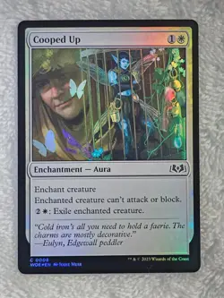 MTG Cooped Up FOIL - Wilds of Eldraine (WOE) #8 Magic Gathering Card NM - Image 2