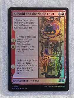 MTG Korvold and the Noble Thief FOIL - Wilds of Eldraine (WOE) #139 Card U NM - Image 4