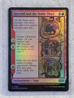MTG Korvold and the Noble Thief FOIL - Wilds of Eldraine (WOE) #139 Card U NM - Image 5