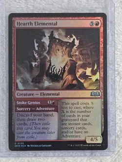 MTG Hearth Elemental FOIL - Wilds of Eldraine (WOE) #136 Magic Card U NM - Image 4