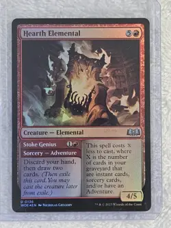 MTG Hearth Elemental FOIL - Wilds of Eldraine (WOE) #136 Magic Card U NM - Image 5