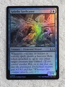 MTG Splashy Spellcaster FOIL - Wilds of Eldraine (WOE) #70 Magic Card U NM - Image 1