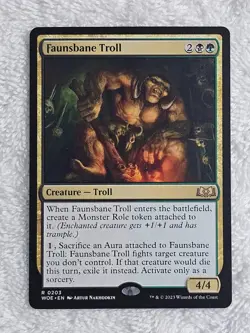MTG Faunsbane Troll - Wilds of Eldraine (WOE) #203 Magic Gathering Card Rare NM - Image 1