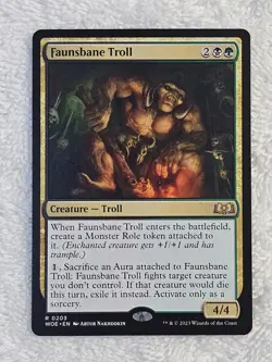 MTG Faunsbane Troll - Wilds of Eldraine (WOE) #203 Magic Gathering Card Rare NM - Image 2