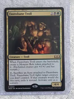 MTG Faunsbane Troll - Wilds of Eldraine (WOE) #203 Magic Gathering Card Rare NM - Image 4