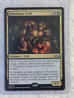 MTG Faunsbane Troll - Wilds of Eldraine (WOE) #203 Magic Gathering Card Rare NM - Image 5