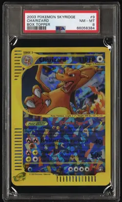 Pokemon Charizard Skyridge Crystal Holo Promo Box Topper #9 PSA 8 - Image 1