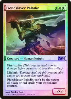 Fiendslayer Paladin FOIL Magic 2014 / M14 NM White Rare MAGIC CARD ABUGames - Image 1
