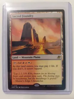 Sacred Foundry MTG Magic the Gathering Card NM Near Mint EOE Land Mountain Plain - Image 1