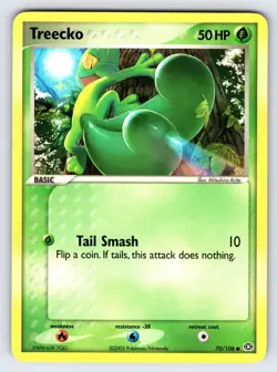 Treecko 70/106 2005 EX Emerald Pokemon Card TCG Nintendo Non Holo Common - VLP - Image 1