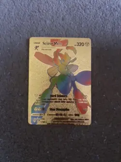 ❄Scizor Vmax Rainbow Rare Gold Fan Art Pokemon Card Custom card - Image 1
