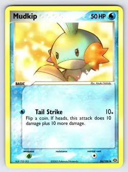 Mudkip 56/106 2005 EX Emerald Pokemon Card TCG Nintendo Non Holo Common - Nm/Vlp - Image 1
