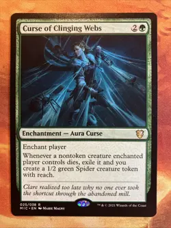 MTG Curse of Clinging Webs Commander: Innistrad: Midnight Hunt Rare Green!! - Image 1