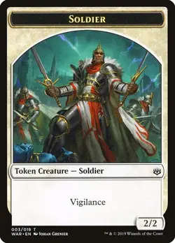 Soldier Token 10x - Grenier Art - WAR War of the Spark MTG Magic NM - Image 1