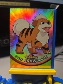 Pokemon Topps - #58 Growlithe Rainbow Foil Series 1 Blue Label - Image 2
