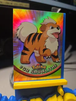 Pokemon Topps - #58 Growlithe Rainbow Foil Series 1 Blue Label - Image 3