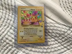 Birthday Pikachu pokemon card 1995 Promo black star 24 - Image 1
