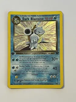 Pokemon Dark Blastoise TCG Team Rocket Holo Card 3/82 1st Edition - Image 1