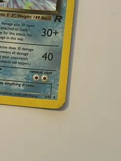 Pokemon Dark Blastoise TCG Team Rocket Holo Card 3/82 1st Edition - Image 3