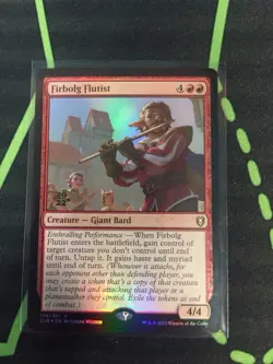 MTG Magic The Gathering Firbolg Flutist Foil Prerelease Promo DnD Red Giant - Image 1