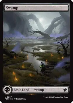 Swamp (0287) -Foil Near Mint MTG Foundations - Image 1