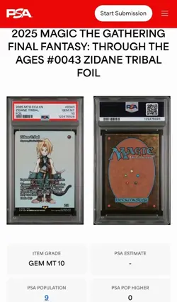 2025 MTG FINAL FANTASY: THROUGH THE AGES FOIL #0043 ZIDANE TRIBAL PSA 10 - Image 3