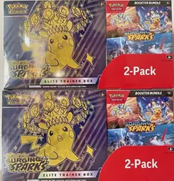 2x Pokemon Surging Sparks Elite Trainer Box & Booster Bundle Costco 2 Pack - Image 1
