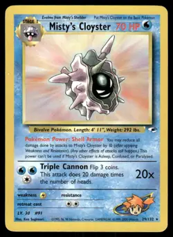 Pokemon Tcg Misty's Cloyster #29 Pokemon Gym Heroes NM - Image 1