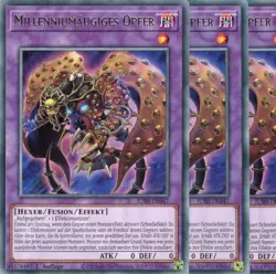 yugioh 3x Millenniumaugiges Opfer JUSH-DE047 RARE 1AUFLAGE DEUTSCH - Image 1