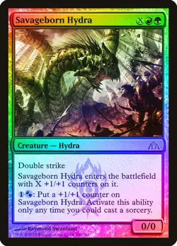 Savageborn Hydra FOIL Dragon's Maze PLD Red Green Mythic Rare CARD ABUGames - Image 1