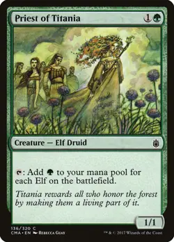 Priest of Titania Commander Anthology NM Green Common MAGIC MTG CARD ABUGames - Image 1