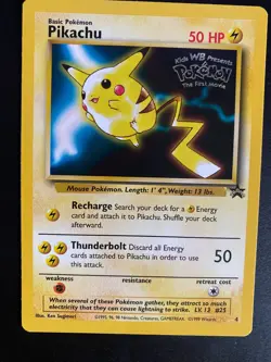 Pikachu - 4 - EXCELLENT - WB Kids Movie Promo Rare 1999 - Pokemon Card - - Image 1