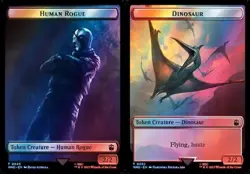 Human Rogue // Dinosaur - Surge Foil Token WHO LP MTG - Image 1