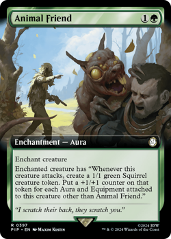 Animal Friend (Extended Art 397) FOIL Fallout NM Rare MAGIC MTG CARD ABUGames - Image 1