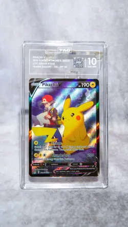 2022 Pokemon TCG Pikachu V TG16/TG30 Lost Origin Holo TAG Grade 10 GEM MINT - Image 1
