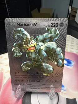 Machamp V Silver Foil Fan Art Display Card Hp230 Revenge Buster 072/169 💥💥💥 - Image 1