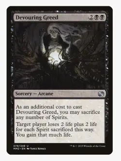 Devouring Greed #78 MM2 Magic Card in Protective Sleeve - Image 1