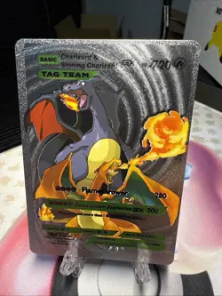 Charizard &Shining Charizard GX Silvera Foil Fan Art Display Card Hp720 💥💥💥💥 - Image 1