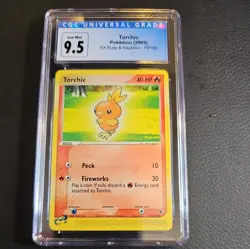 CGC 9.5 10 GEM MINT 2003 Pokemon Ex Ruby & Sapphire Torchic 73/109 - Image 1