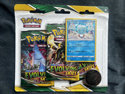 Pokemon TCG Sword & Shield Evolving Skies 3 Pack Blister + Eiscue Promo Card B - Image 1