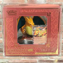 Charizard ex Super Premium Collection POKEMON TCG 10 Booster Packs ACRYLIC CASE - Image 2