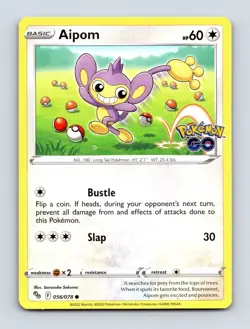 Aipom 056/078 Normal Colorless Common Pokemon GO NM - Image 1