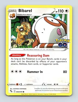 Bibarel 060/078 Normal Colorless Common Pokemon GO NM - Image 1