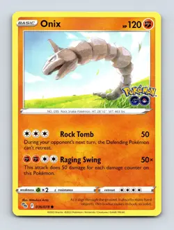 Onix 036/078 Normal Fighting Common Pokemon GO NM - Image 1